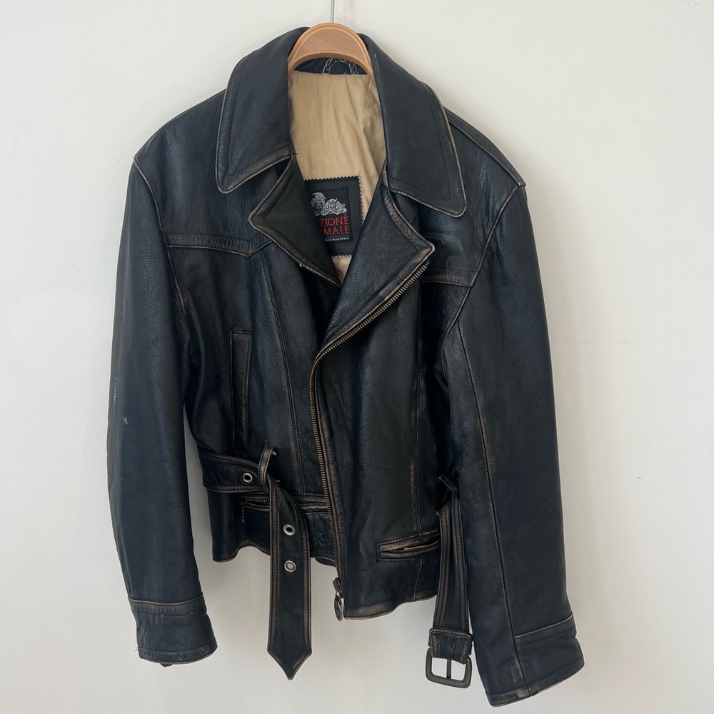Leather jacket vintage, Collezione Informale. Made in Greece